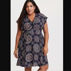 Torrid Mini Challis Tie-Front Dress 2